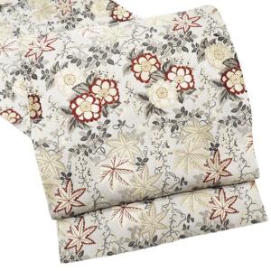 ☆きもの北條☆ 夏物 観世水に花の図 淑やかな和の装いに 練色 袋帯  