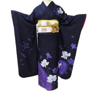 ☆きもの北條☆ 振袖 着物 正絹 花模様 桜 刺繍 銀通し 成人式 結婚式  