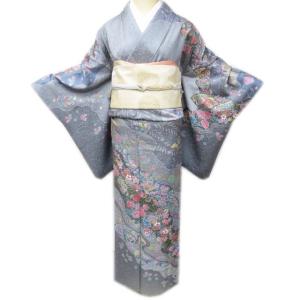 付下げ 付け下げ 訪問着 着物 未使用 正絹 袷 花の図 地模様 反端付き 油色 多色 身丈166.5cm 裄68cm L トール きもの北條 A1158-9 付下げ 付け下げ 訪問着 着物 未使用 正絹 袷 花の図 地模様 反端付き
