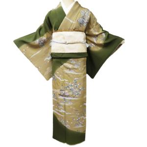 ♣️訳ありお値打ち　未使用　作家もの正絹　訪問着　桜雪輪　身丈（肩から）163㎝ ♣️訳ありお値打ち 未使用 作家もの正絹 訪問着 桜雪輪 身丈（肩から