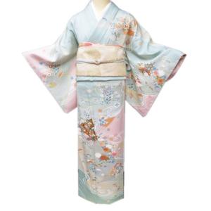 FINAL PRICE ／ 特選 訪問着 着物 中古 金彩 汕頭刺繍 スワトウ 金駒
