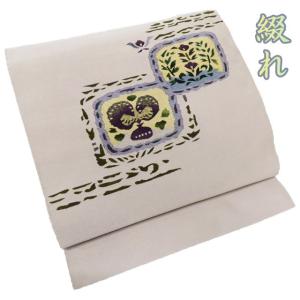 夏物 夏帯 名古屋帯 なごや帯 中古 リサイクル 正絹 紗紬 カジュアル