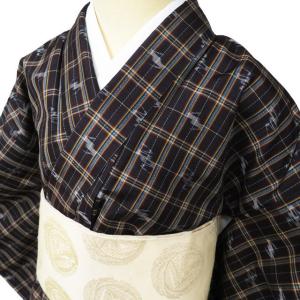 2/20まで40%OFFで￥65780→39468 本場琉球かすり 紬 袷 着物 手織り