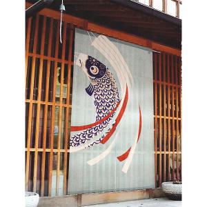 送料無料】タペストリー 鯉のぼり 本型染 麻100％ 20×110cm 本麻