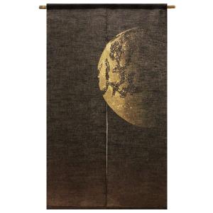 麻のれん 「秋草に月」 江戸琳派 手描きのれん のれん 本麻 万葉