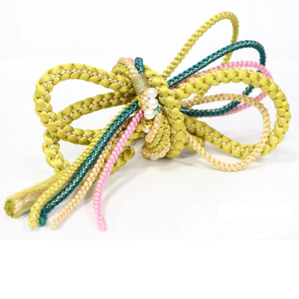 正絹 帯締め 振袖用【パール ゴールド 15452】単品 組紐 振り袖 おびじめ 成人式 帯〆　かわ...