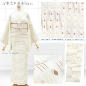 夏着物 4点 セット 洗える 夏きもの 紗 夏...の詳細画像2