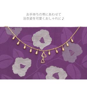 帯飾り 浴衣用 ゴールド ダブルハートの詳細画像3