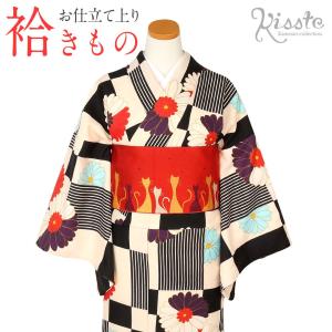 Kisste（キステ） 着物 小紋 袷 黒 椿 S M L フリーサイズ レディース