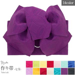 浴衣 帯 作り帯 結び帯 ゆかた帯 浴衣帯 七宝 赤 エンジ