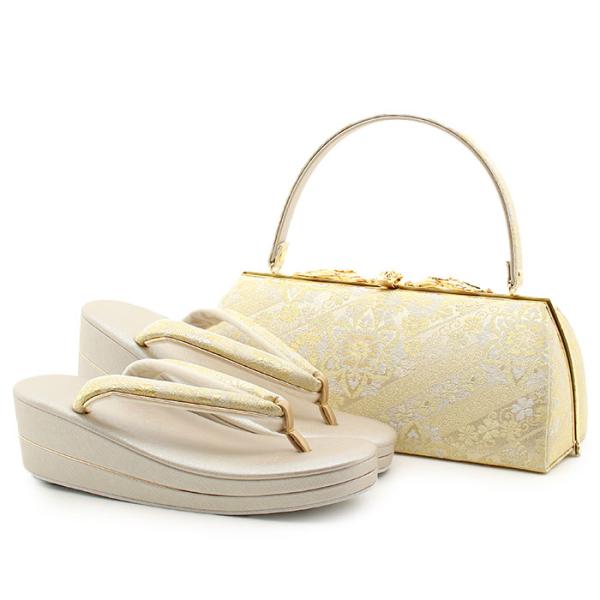 草履バッグセット 留袖用 訪問着用 華三彩 Kissteオリジナル S M L LL ゴールド シャ...