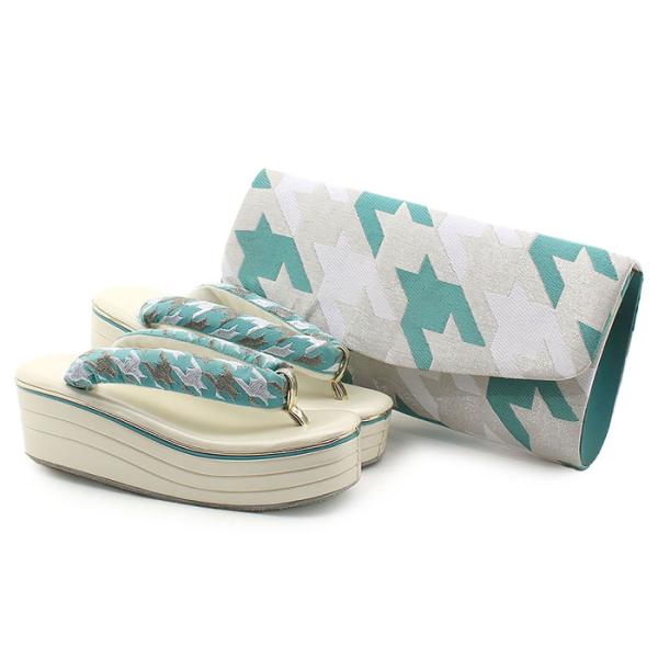 【アウトレット】振袖 草履 バッグ セット 成人式 ミントグリーン 白 グリーン 草履バッグセット ...