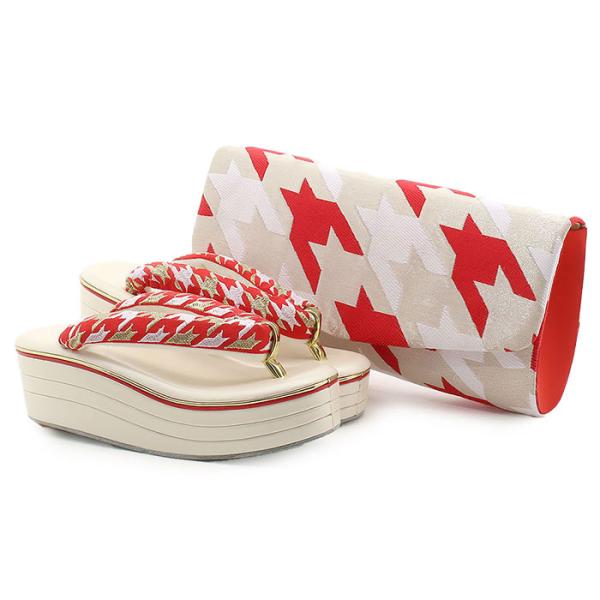 【アウトレット】振袖 草履 バッグ セット 成人式 赤 白 レッド 草履バッグセット 振袖用 フリー...