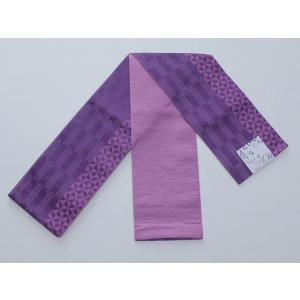 半巾帯 細帯（小幅帯) G0700-08 送料無料　日本製です　紫色 リバ−シブル　ゆかた・おしゃれ着に　洗えます　｜kimono-kurihara