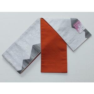 半巾帯 細帯（小幅帯) G1070-02 送料無料　日本製です　リバ−シブル　ゆかた・おしゃれ着に　洗えます　｜kimono-kurihara