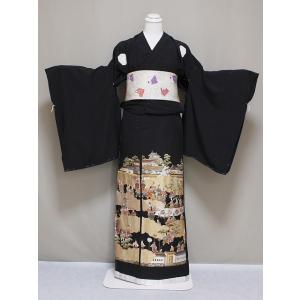 刺繍柄の正絹江戸妻 未仕立 江戸褄 正絹黒留袖 豪華な柄 在庫 刺繍柄の正絹江戸妻 未仕立 江戸褄 正絹黒留袖 豪華な柄 在庫
