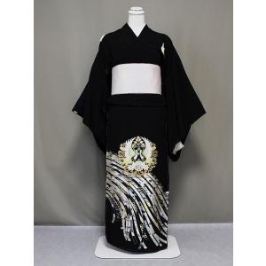 江戸褄 留袖 正絹江戸褄(黒留袖) 箔使い柄の江戸褄・未仕立品 江戸褄 留袖 正絹江戸褄(黒留袖) 箔使い柄の江戸褄・未仕立品