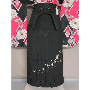 女袴 袴 刺繍柄入り袴 送料無料 お仕立て上がり サイズ99 X3414B-LL｜kimono-kurihara