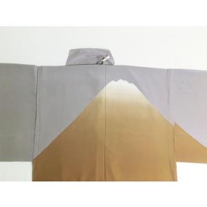 正絹男襦袢 富士山絞り グレーに茶色｜kimono-kyoto