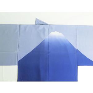 正絹男襦袢 富士山絞り 紺｜kimono-kyoto