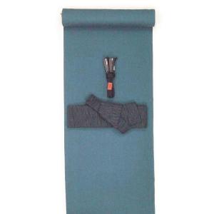 正絹 男物着物 小千谷紬 仲藍｜kimono-kyoto