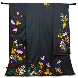 着物 振袖 辻が花 翠山工房 桐屋 謹製 翠山落款入り 金通し生地 未