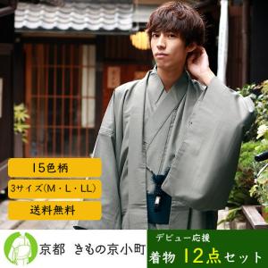 着物 メンズ 男性 セット 12点 きもの 羽織 帯 小物