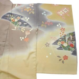 正絹訪問着 未仕立て 仮絵羽 グレー・ベージュ...の詳細画像4