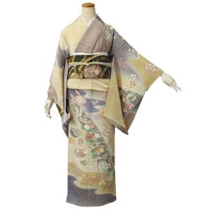 正絹訪問着 未仕立て 仮絵羽 グレー・ベージュ...の詳細画像5