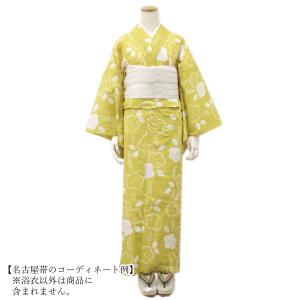 浴衣 単品 レディース 綿麻 からし 梅花紋 ...の詳細画像4