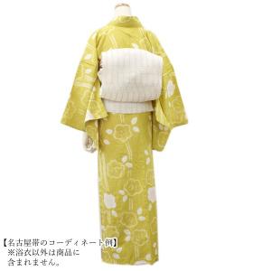 浴衣 単品 レディース 綿麻 からし 梅花紋 ...の詳細画像5