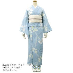 浴衣 単品 レディース 綿麻 水色 蝶々 京都...の詳細画像4