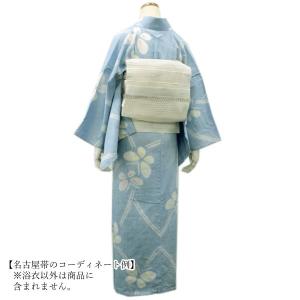浴衣 単品 レディース 綿麻 水色 蝶々 京都...の詳細画像5