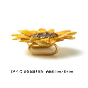 帯留 ひまわり 花 夏 単品 三分紐を通す シ...の詳細画像4