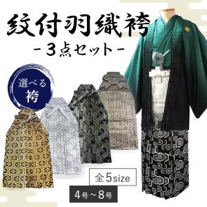 着物 羽織 袴 3点セット 紋付 成人式 卒業式 無地 赤 金襴 Jr