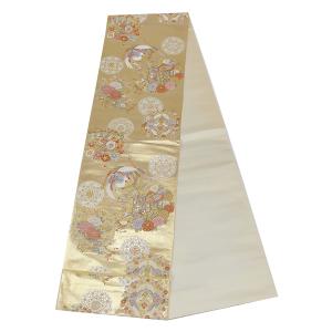 誂え流れ 未使用品 長嶋成織物 ながしま帯 六通柄 袋帯 扇面花文様