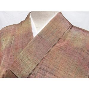 紬 袷 縞にむら暈し 反端布付き 150前後の方【美品】｜kimono-maruichi