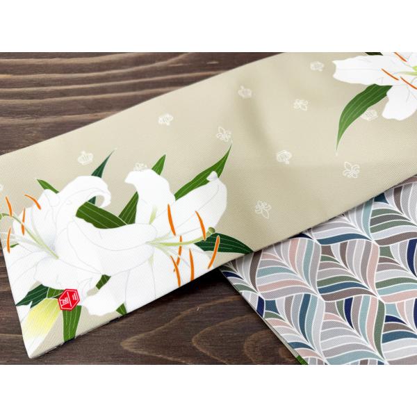 着物三河『カサブランカ・スモーク２』半幅帯 浴衣 夏祭り 豪華 目立つ 個性 カサブランカ 緩みにく...