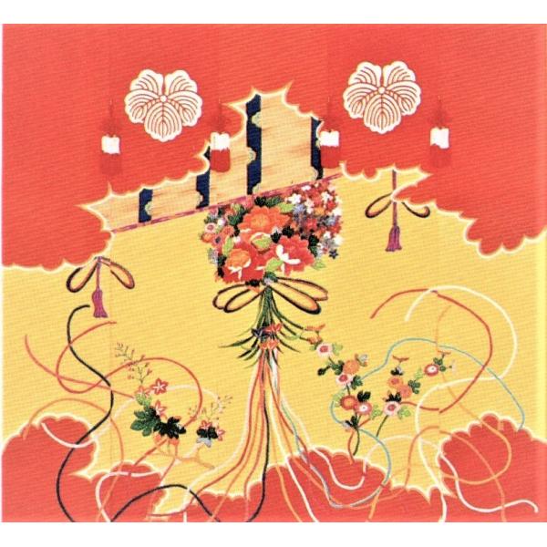 加賀友禅　花嫁のれん　花嫁暖簾　くす玉1　本染め　花嫁のれん号　花嫁のれん館　婚礼家具　婚礼道具