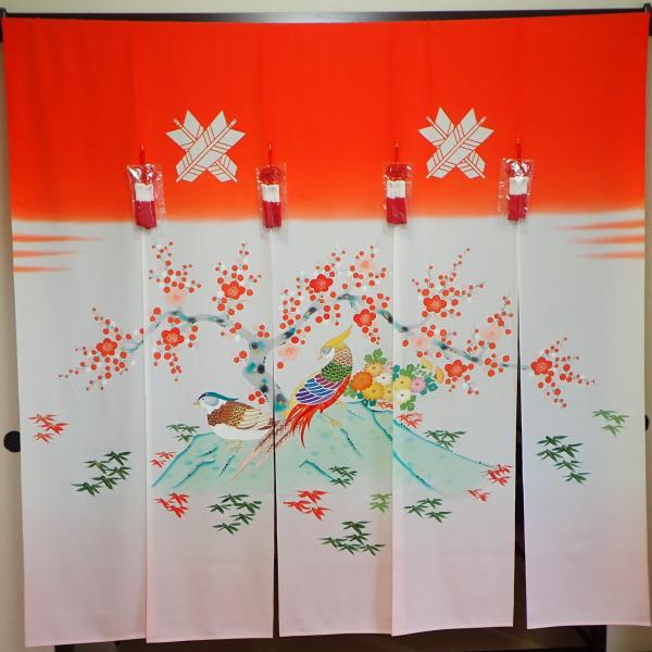 加賀友禅　花嫁のれん　花嫁暖簾　金鶏鳥　手描き　花嫁のれん号　花嫁のれん館　婚礼家具　婚礼道具