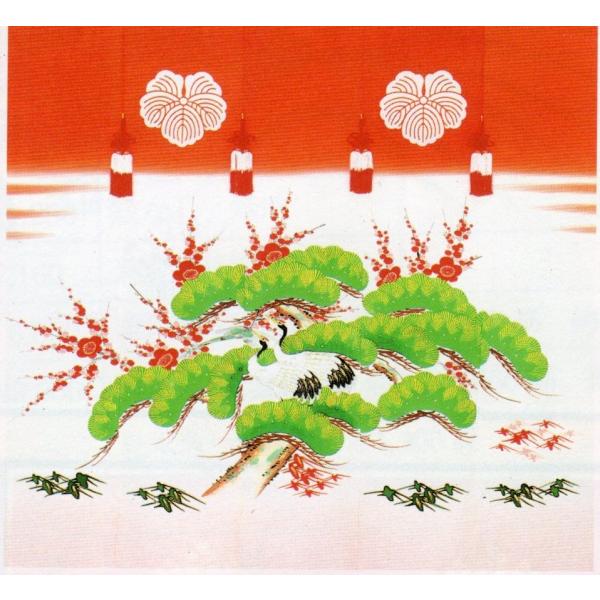 加賀友禅　花嫁のれん　花嫁暖簾　松に鶴　手描き　花嫁のれん号　花嫁のれん館　婚礼家具　婚礼道具