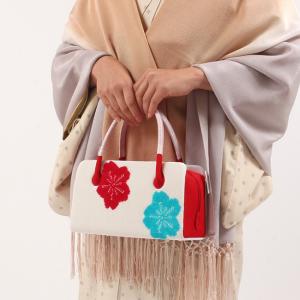 【タグ付き未使用】和想庵　利休バッグ　桜 兎金] 利休バッグ（刺繍・こぼれ桜）