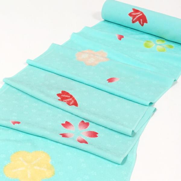 七五三 着物 ７歳 正絹 購入 十三参り 反物 藤井絞 絞り入り 小桜地紋  水色 カラフル 四季花...