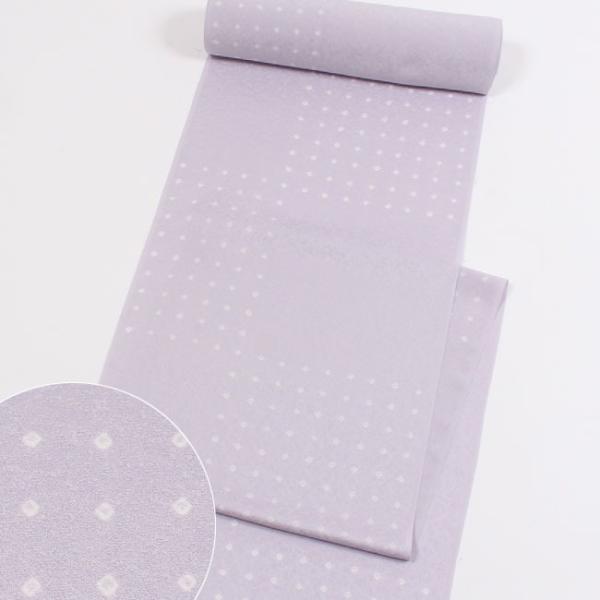 【京鹿の子絞り】特選絞り着尺 一目絞り 変わり市松 薄藤色 パープル 丹後ちりめん 絞り小紋 和装コ...