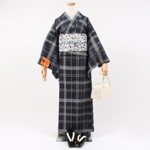 デニム着物 岡山デニム レディース 格子 チェ...の詳細画像1