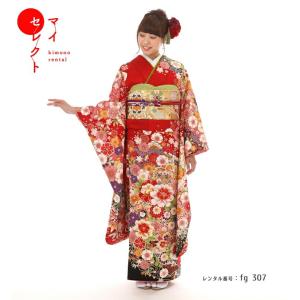 403z14,401y7,小物類,503uu23〇小柄な方にも 振袖 地紋 振袖レンタル 小さいサイズ 小柄 正絹 シンプル fg-307b フルセット