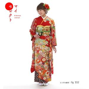 振袖レンタル 小さいサイズ 小柄 正絹 総絞り fg-333b フルセット一式