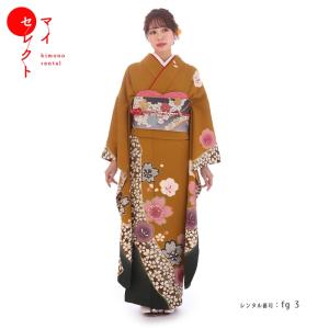 振袖レンタル 正絹 シンプル fg-213b フルセット一式 着物 人気 ネット
