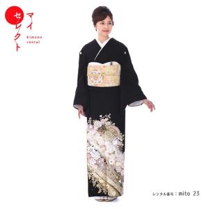 留袖レンタル 桂由美 花の訪れ 黒 mito-23-2 40代 50代 60代 高級 正絹 人気 結婚式