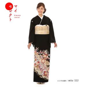 YUMI KATSURA（ユミカツラ） 黒留袖 レンタル 桂由美 白薔薇 mito-561